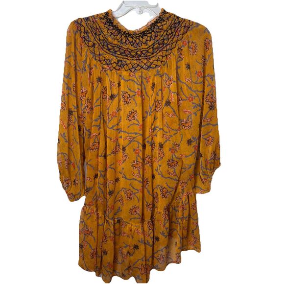 Free people size small oversized tunic top/blouse sheer Bohemian hippie summer - Picture 2 of 6